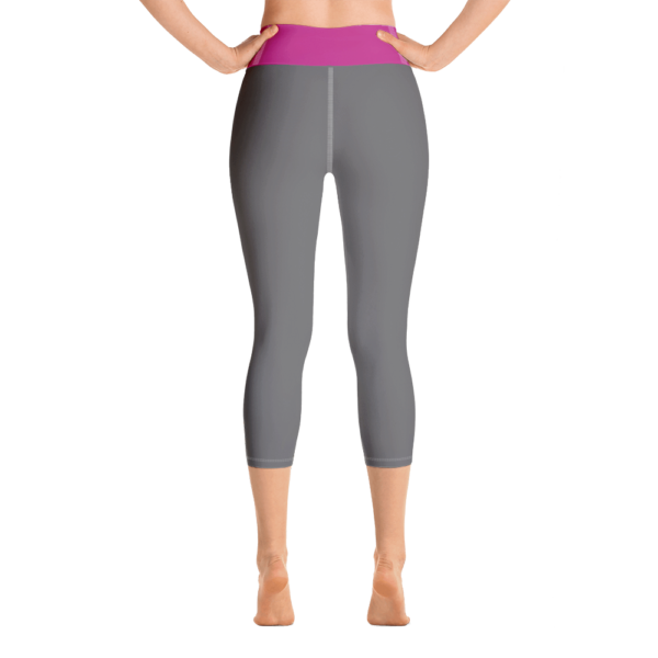 Desired State on the block - Grey/Pink Yoga Capri Leggings - Image 3