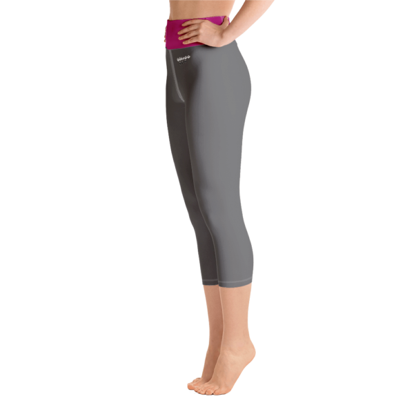 Desired State on the block - Grey/Pink Yoga Capri Leggings - Image 2