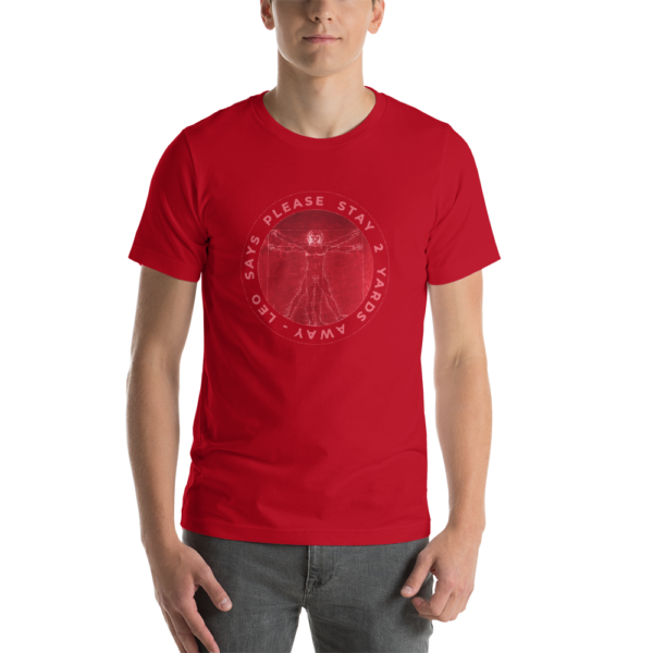 Da Vinci Social Distance – Red – Team Wrong – Short-Sleeve Unisex T-Shirt