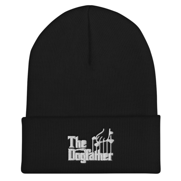 The Dogfather - Black / White logo - Cuffed Beanie - Image 2