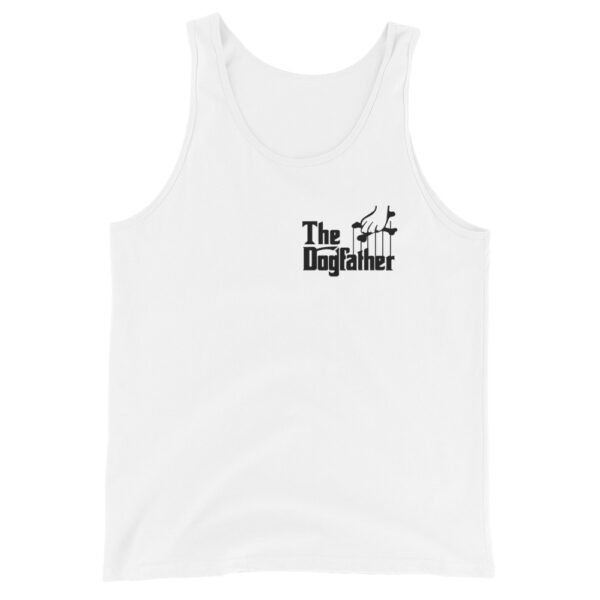 The Dogfather - Red / White - Unisex Tank Top - Image 3