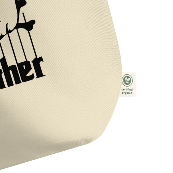 The Dogfather - Cream / Black Logo - Large organic tote bag - Image 3