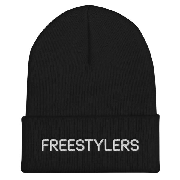 Freestylers - Black Cuffed Beanie - White logo