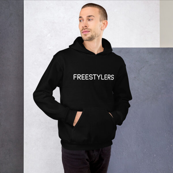 Freestylers - Black Unisex Hoodie - White logo