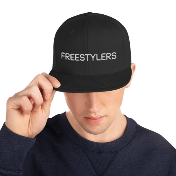 Freestylers - Black Snapback Hat - White logo - Image 2