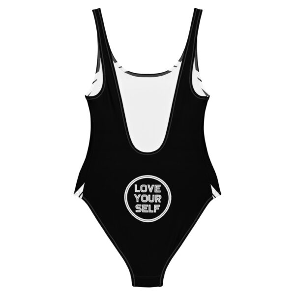 Logo White / Black One-Piece Swimsuit - Love Your Self - Image 2