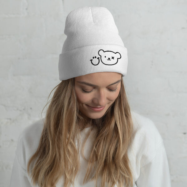 Logo Beanie - White / Black - Cuffed Beanie - Grin And Bear - Image 2