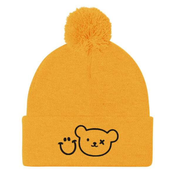 Logo Beanie - Gold - Pom-Pom Beanie - Grin And Bear