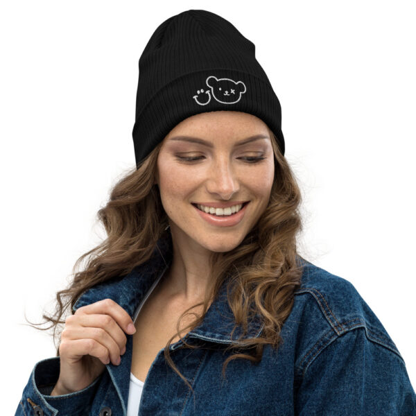 Black or Blue Organic ribbed beanie - Grin And Bear - Image 2