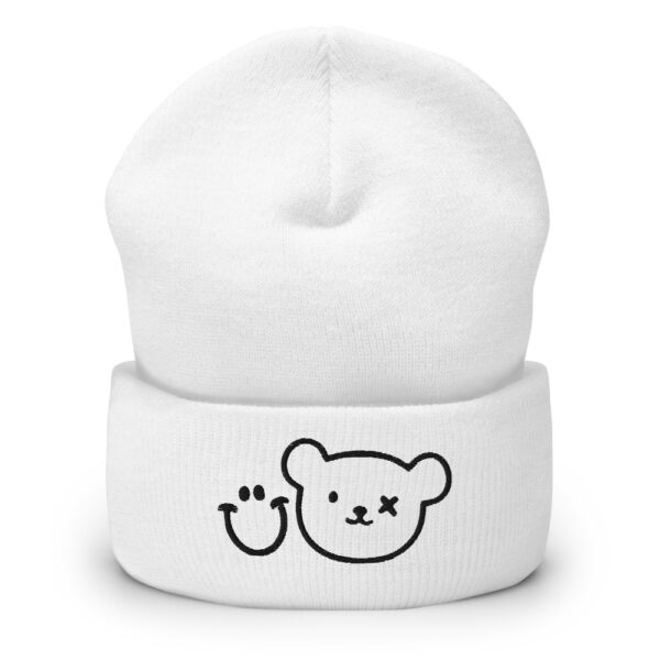 Logo Beanie - White / Black - Cuffed Beanie - Grin And Bear