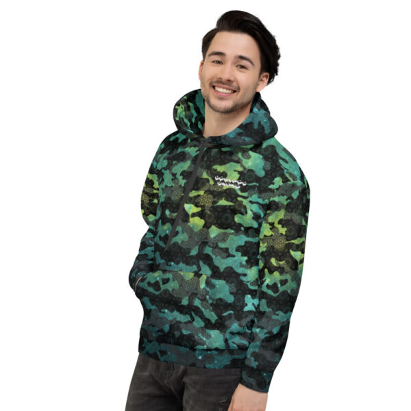 Teal - Cosmic Camo - Unisex Hoodie - Desired State - Image 3