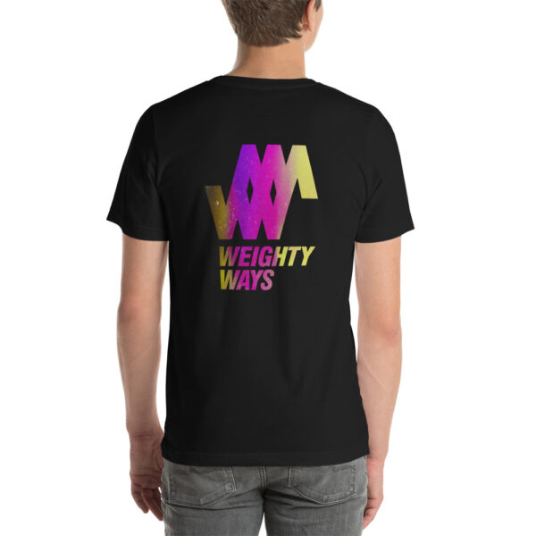 Pink / Yellow Logo No text - Short-Sleeve Unisex T-Shirt - Weighty Ways - Image 4