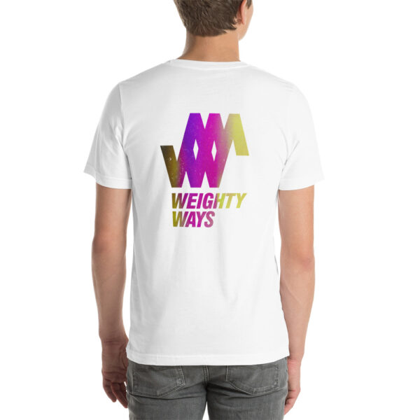 Pink / Yellow Logo No text - Short-Sleeve Unisex T-Shirt - Weighty Ways - Image 5