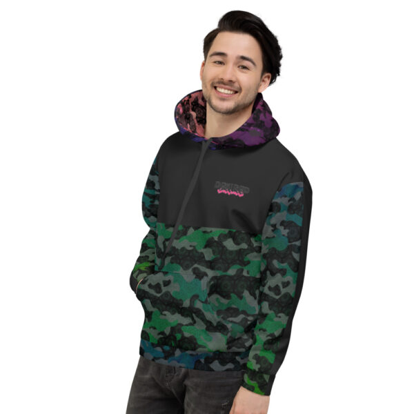 Blue / Green – Cosmic Camo – Unisex Hoodie – Desired State - Image 4